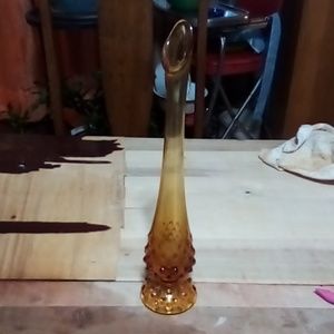 Fenton hobnail amber vase